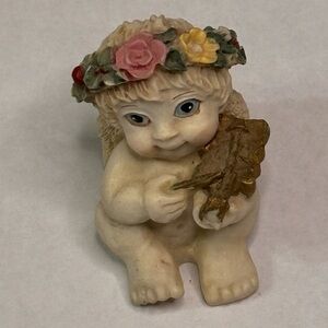 Floral Cherub Figurine with Violin